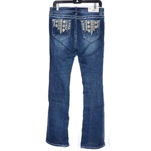 GRACE in L.A. Stretch Thick Stitch Embroidered Boot Cut Denim Jeans Women's 29